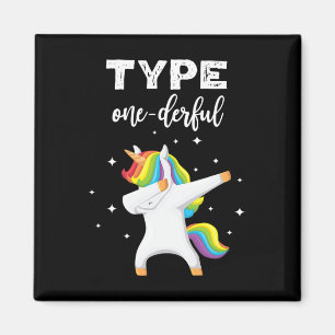Type Onederful Dabbing Unicorn Diabetes Awareness Magnet