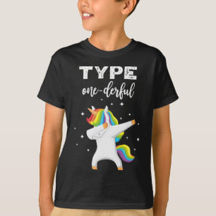 Type Onederful Dabbing Unicorn Diabetes Awareness T-Shirt