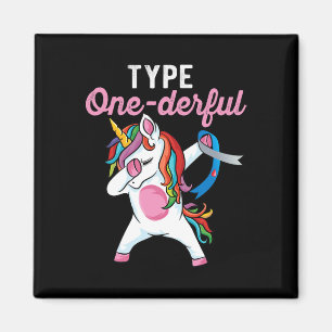 Type Onederful Dabbing unicorn Type 1 Diabetes Awa Magnet