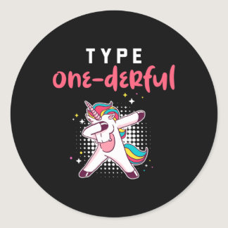 Type Onederful Diabetes Awareness Diabetic Life  Classic Round Sticker