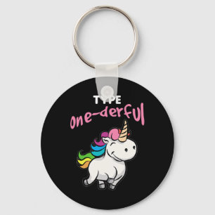 Type Onederful Diabetic Diabetes Awareness Unicorn Keychain