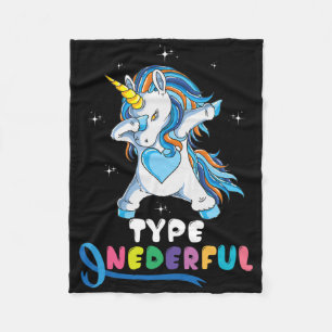 Type Onederful Unicorn Dub Type 1 Diabetes Awarene Fleece Blanket