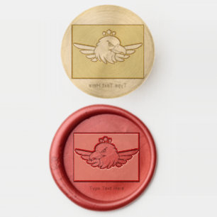 Type Text Here Eagle Head New Wine Red Color Print Wax Seal Stamp
