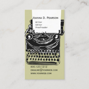 Type Typewriter Writer Editor Click CUSTOMIZE Business Card