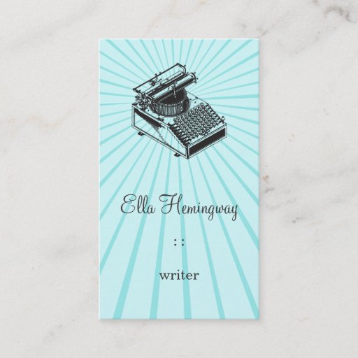 Customizable Type Writing Machine Business Card Template