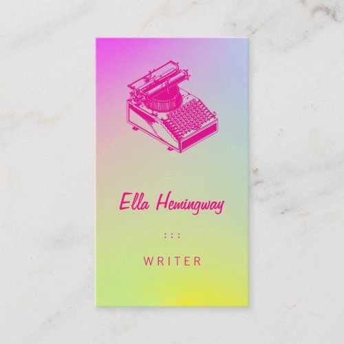 Type Writing Machine Business Card Templates