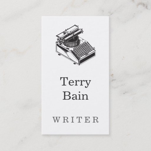 Customizable Type Writing Machine Business Card