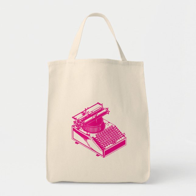 Type Writing Machine - Magenta Writer typewriter Tote Bag (Front)