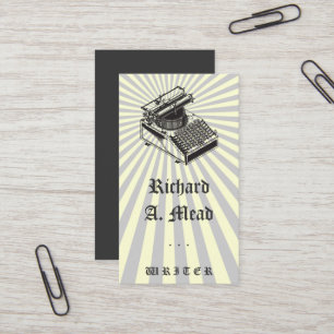 Type Writing Machine on Burst Business Card