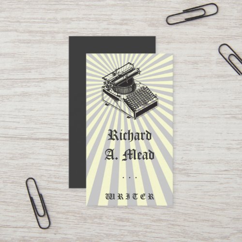 Type Writing Machine on Burst Business Card Templates