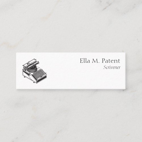 Type Writing Machine Patent Illustration Business Card Template