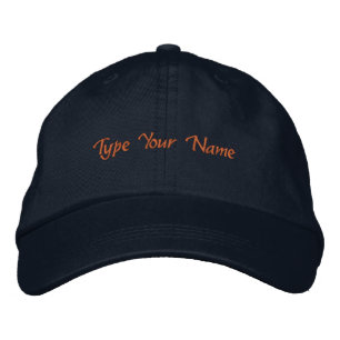 Type Your Name Custom Text Printed Elegant Fit-Hat Embroidered Baseball Cap