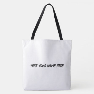 Type your Name Here Printed Text Wedding Shopping Tote Bag