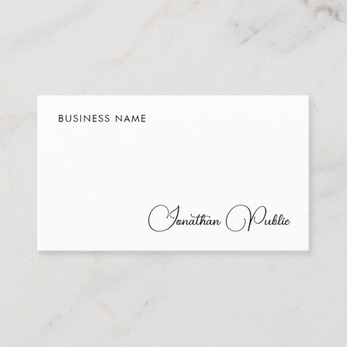 Typed Name Elegant Simple Design Company Business Card