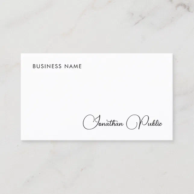 Typed Name Elegant Simple Design Company Business Card | Zazzle