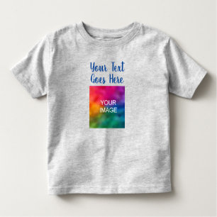 Typed Text Name Upload Your Own Photo Heather Grey Toddler T-shirt