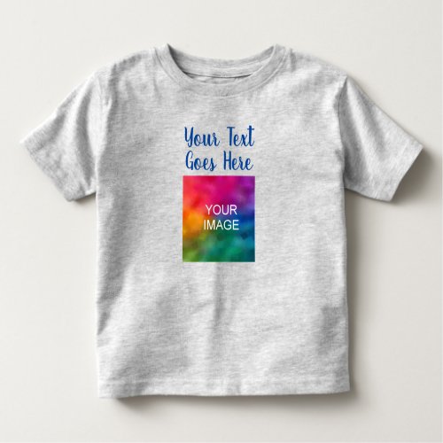 Typed Text Name Upload Your Own Photo Heather Grey Toddler T_shirt