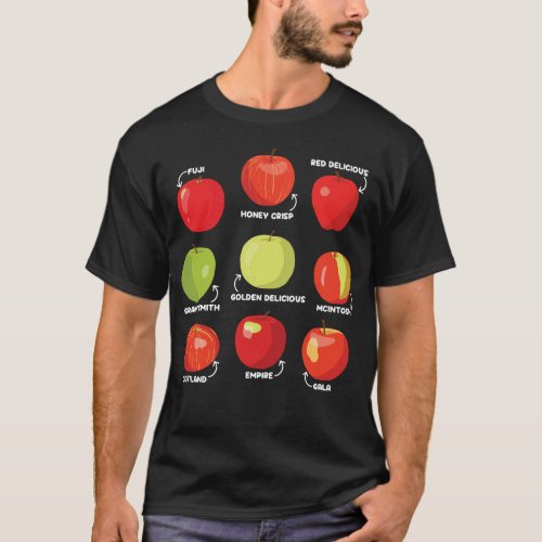 Types Of Apples Apple Lover Apple Orchard Picking T_Shirt