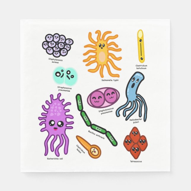 Types Of Bacteria Napkins (Front)