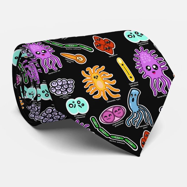 Types Of Bacteria Neck Tie (Rolled)
