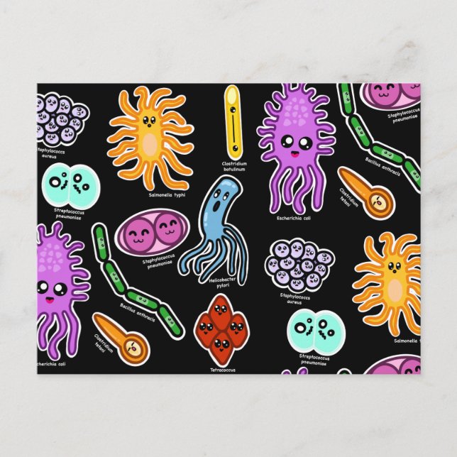 Types Of Bacteria Postcard (Front)