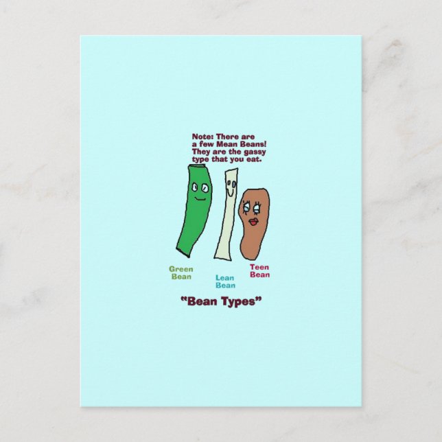 types of beans Postcard (Front)