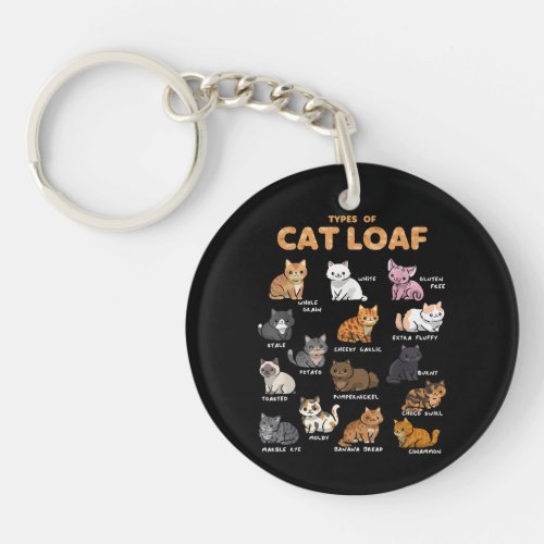 Types of Cat Loaf Cute Kitten Kawaii Cats Cat Love Keychain