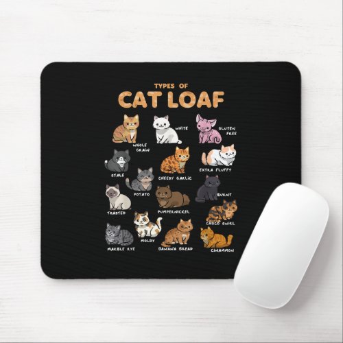 Types of Cat Loaf Cute Kitten Kawaii Cats Cat Love Mouse Pad
