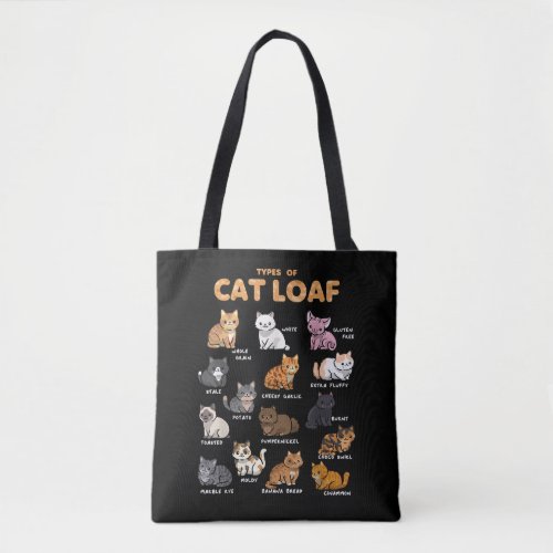 Types of Cat Loaf Cute Kitten Kawaii Cats Cat Love Tote Bag