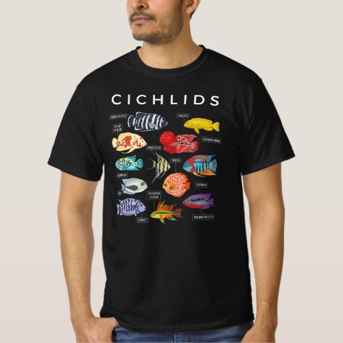 Types Of Cichlid Fish Species Fishing T_Shirt