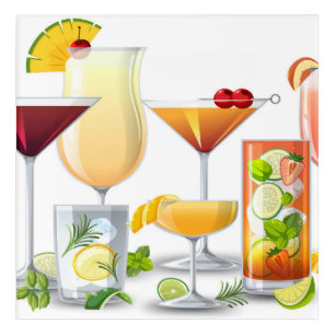 Types of cocktails acrylic print
