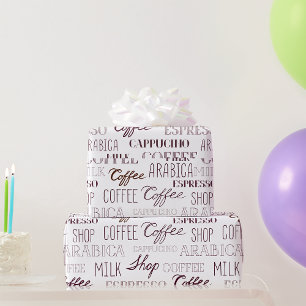 Types Of Coffee Drinks Wrapping Paper