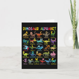 Types Of Dinosaurs Alphabet A-z Abc Dino Identific Card