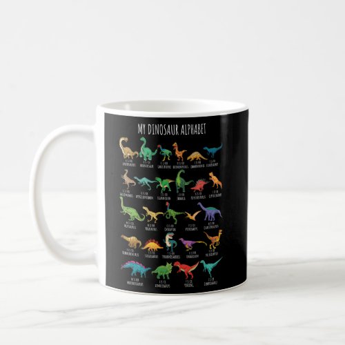 Types Of Dinosaurs Alphabet A_Z Abc Dino Identific Coffee Mug