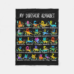 Types Of Dinosaurs Alphabet Abc Byck To School Stu Fleece Blanket