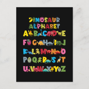 Types Of Dinosaurs Alphabet ABC Holiday Postcard