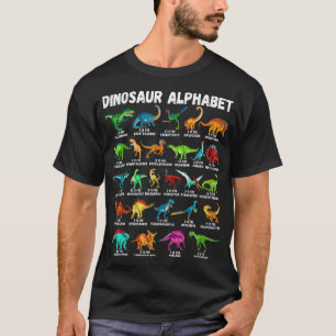 Types Of Dinosaurs Alphabet AZ ABC Dino Identifica T-Shirt
