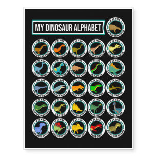 Types Of Dinosaurs Alphabet Temporary Tattoos