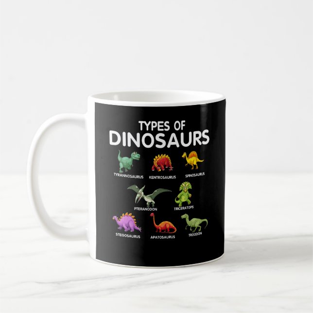 Types Of Dinosaurs Dino Identification Coffee Mug (Left)