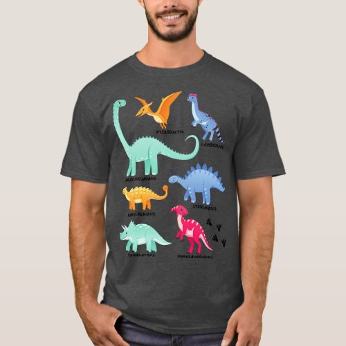 Types of Dinosaurs Future Paleontologist Kids Dino T_Shirt