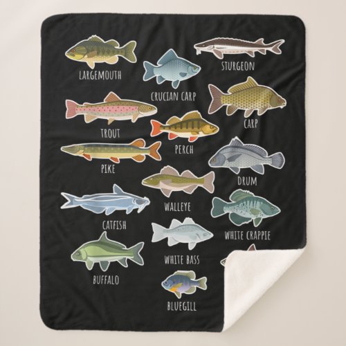 Types Of Freshwater Fish Species Fishing Sherpa Blanket