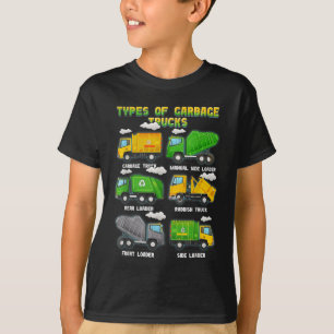 Types Of Garbage Truck Kids Boys Adult Trashtruck T-Shirt