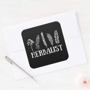 Types of herbals herbalist square sticker