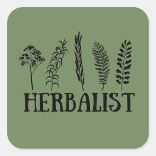 Types of herbals herbalist square sticker