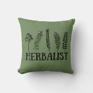 Types of herbals herbalist throw pillow
