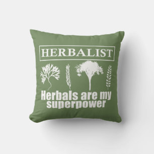 Types of herbals herbalist throw pillow