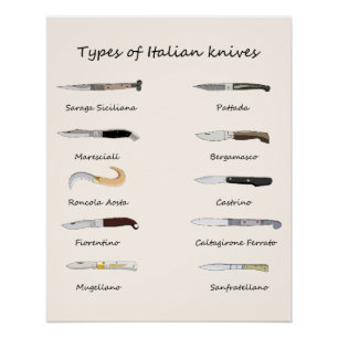 Types of Italian Knives Poster