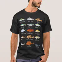 Types Of Saltwater Fish Species Biology Fishing T-Shirt