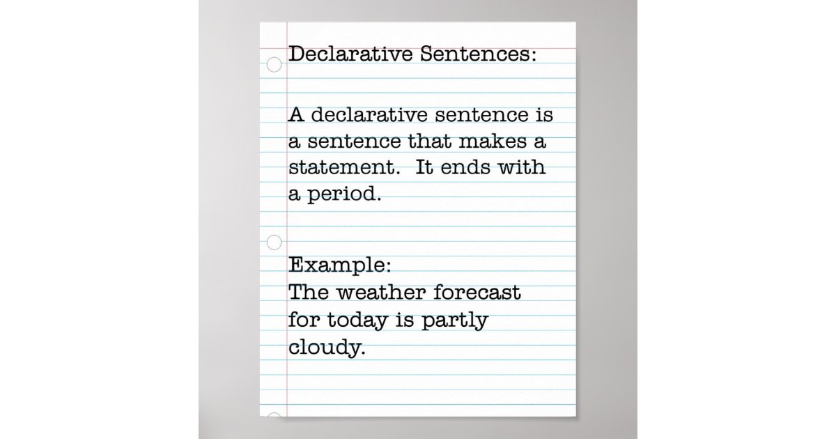 types-of-sentences-declarative-sentences-poster-zazzle