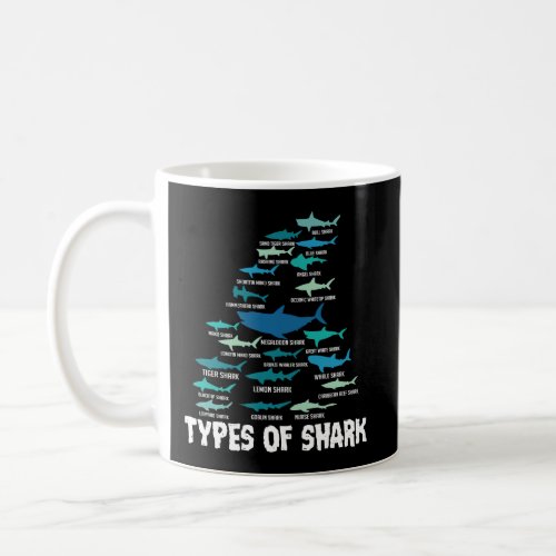 Types Of Shark Megalodon Great White Nurse Shark Coffee Mug
